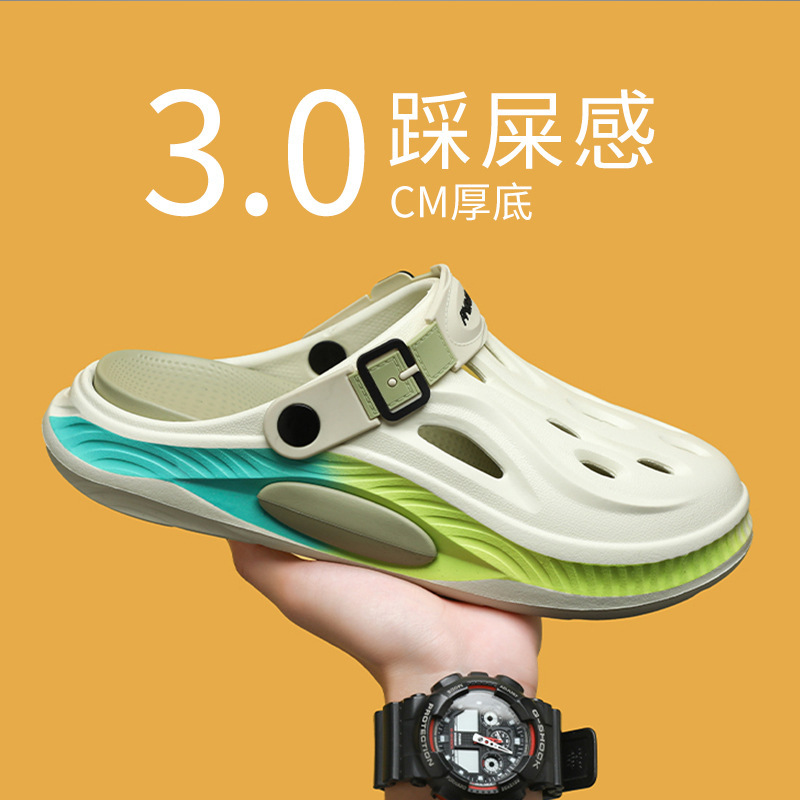 Summer Toe-Toe Sandals for Men, Thick-Soled Non-Slip Office Clogs, Sports and Leisure Beach Slippers