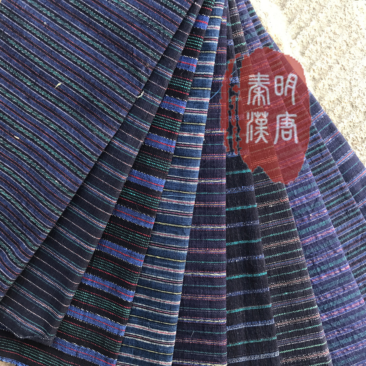 织布碎布土布条纹刺子手老粗布布头拼布绣布