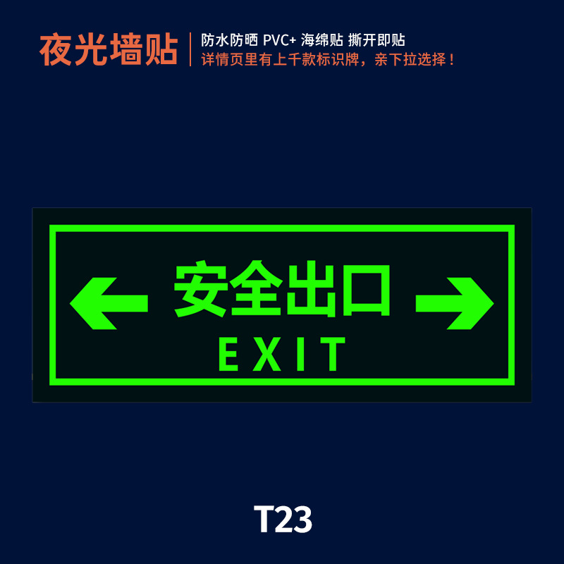 Security Exit-Left and Right-Wall Sticker