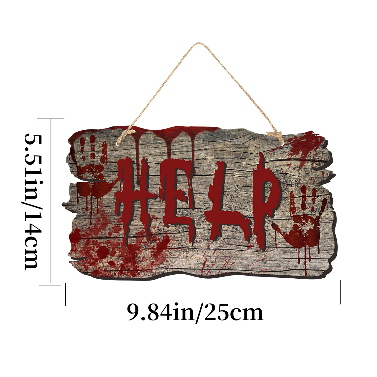 Halloween wooden door number ghost festival haunted house horror atmosphere decoration with blood handprint hanging customization_voghion.com