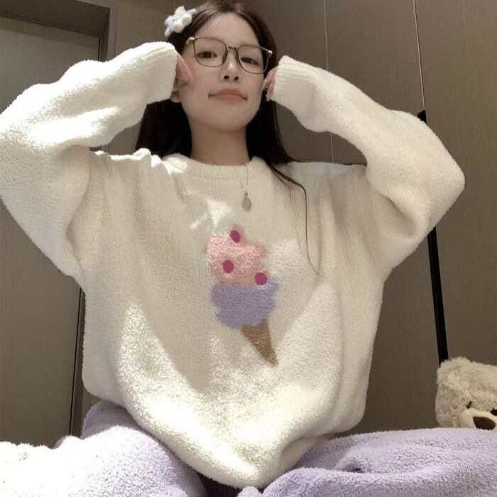 Physical Store Wholesale Trendy Women's Autumn and Winter New Style Half-Velvet Thickened Sweet Cone Home Wear Two-Piece Set Physical Store Wholesale Trendy Women's Autumn and Winter New Style Half-Velvet Thickened Sweet Cone Home Wear Two-Piece Set