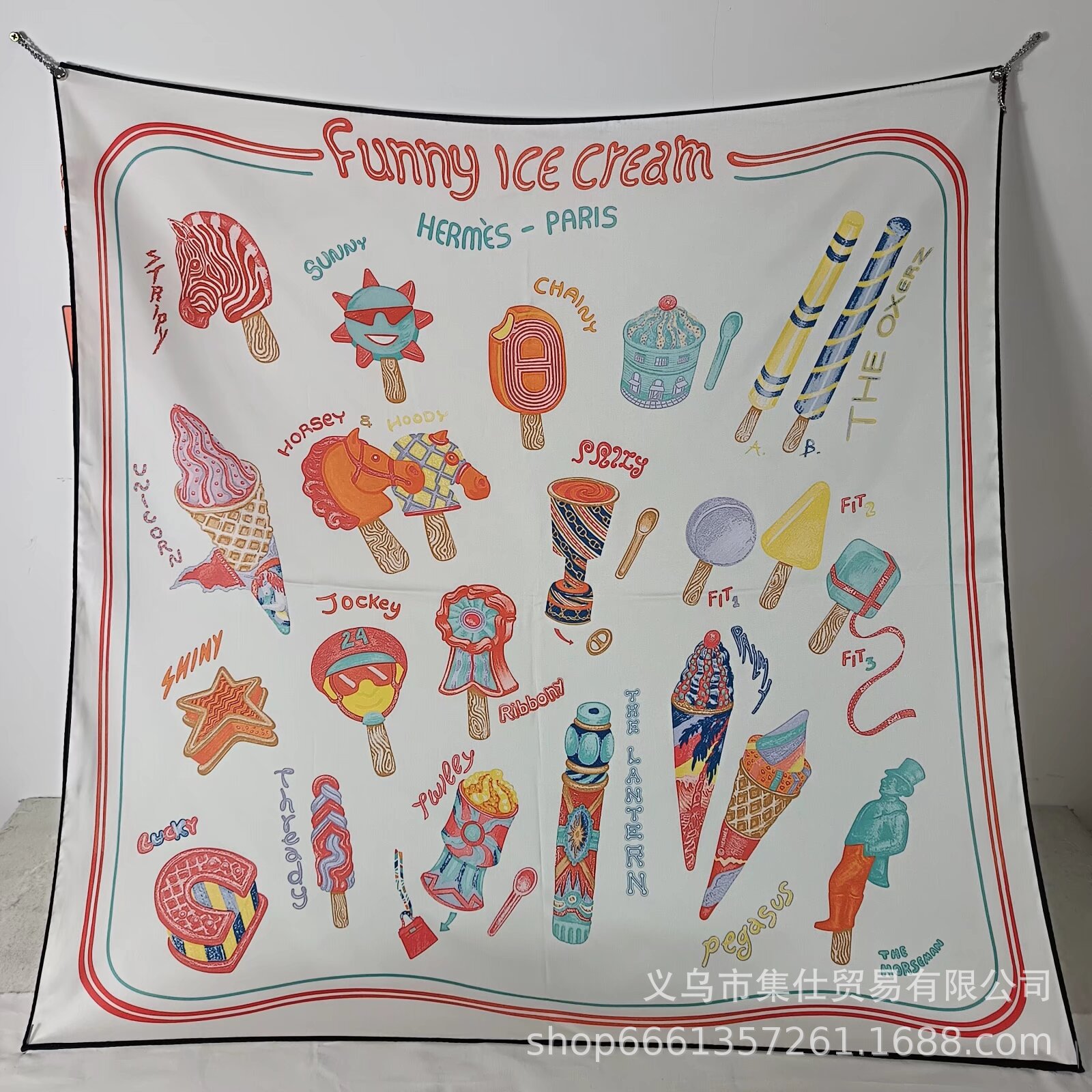 Bufandas de seda de moda europeas y americanas transfronterizas bufandas elegantes de alta calidad lujosas impresión de letras de seda impresión caliente en el extranjero