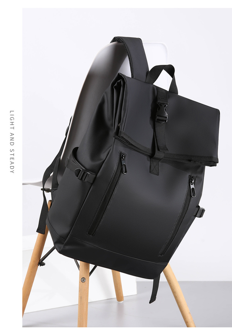 Cross-border fashion large-capacity backpack, men's high-end student schoolbag, new simple, casual and lightweight travel backpack undefined