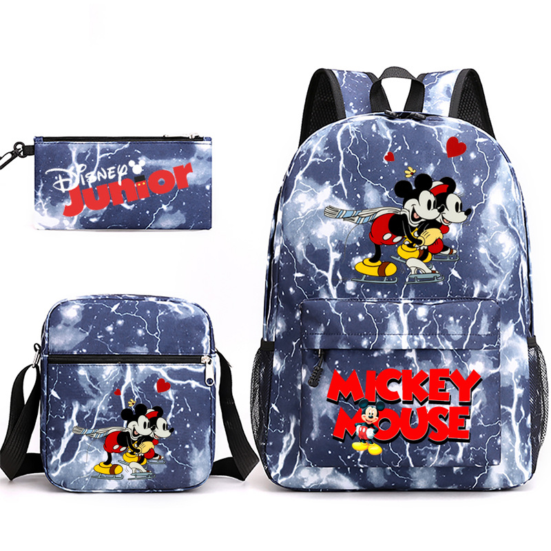 3-pieza portátil traje para niñas estudiantes universitarios niños mochila de lona Mickey/ratón 2022