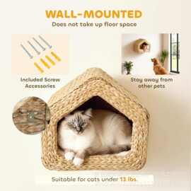 编织壁挂式猫屋猫墙公寓家具宠物窝四级通用猫窝透气宠物窝
