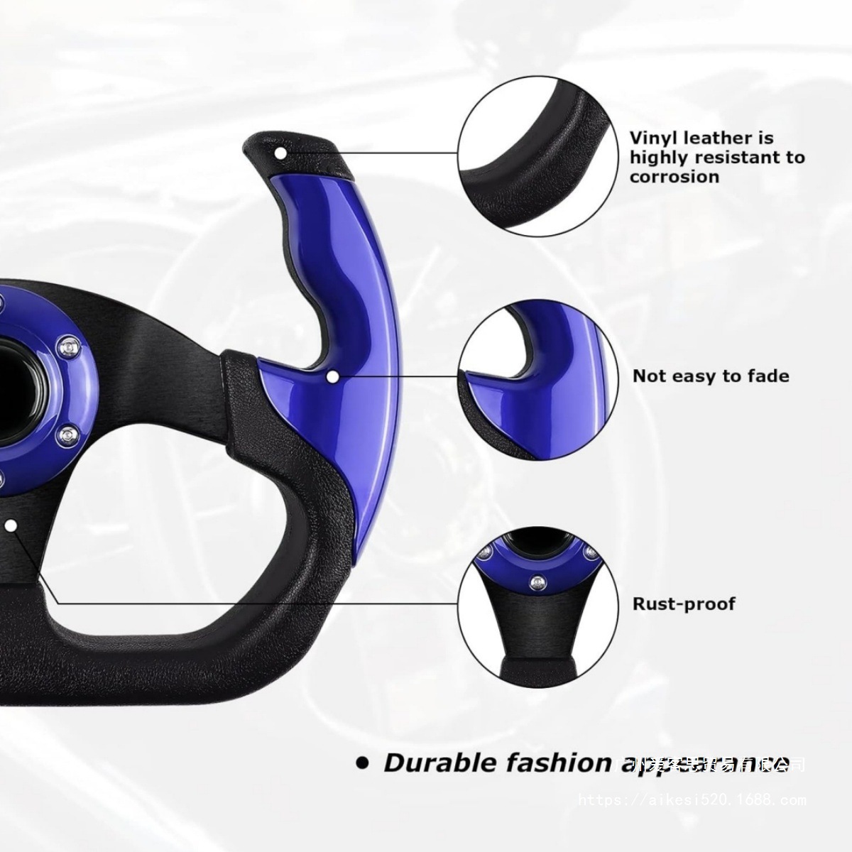 Car Modified Pu Steering Wheel Competitive Game Kart 13-Inch 320mm Imitation Racing Steering Wheel Adaptable to Universal