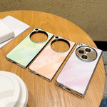 适用OPPO FindN5折叠屏手机壳N3 Flip水彩双色皮纹防摔保护套