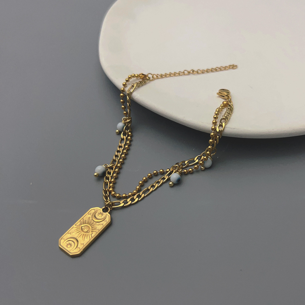 Fashion Devilu0027S Eye Stainless Steel Layered Plating Bracelets 1 Piece