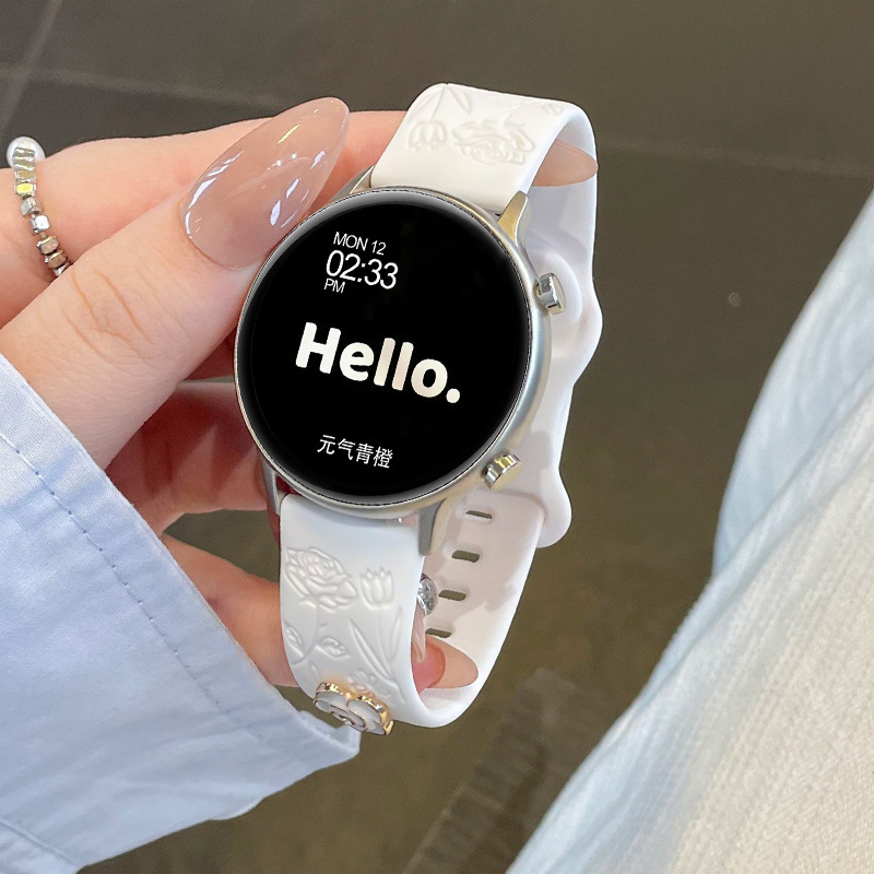 Suitable for Yuping? ? if Android Phone Smart Watch Female Heart Rate Answer Calls Small Fragrance Camellia Luck