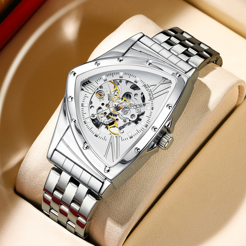 Triangular Cut Out Men's Watch Fully Automatic Mechanical Watch Bestwin Waterproof Watch Cross-Border Business