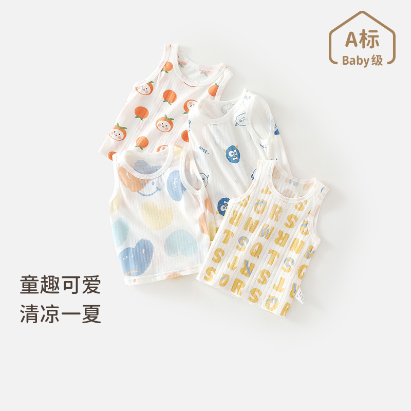 Baby's Summer Cotton Vest Sling Boys' and Girls' Class A Home Clothes Baby's Summer Thin Sleeveless Top