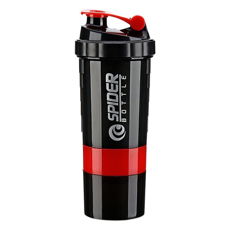 500ML tres capas de proteína creativa en polvo taza mecedora portátil fitness deportes taza de batido de leche taza de araña de primavera