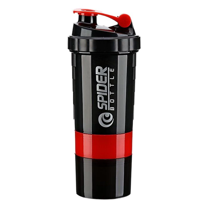 500 мл трехслойный креативный протеиновый порошок встряхивая чашка портативный фитнес-спорт молоко чашка весенний паук чашка