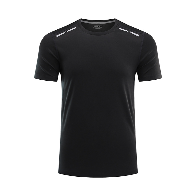 Ag de alta gama antibacteriano desodorante sudor absorción cuello redondo camiseta de publicidad deportiva reflectante de manga corta camiseta de secado rápido camiseta personalizada