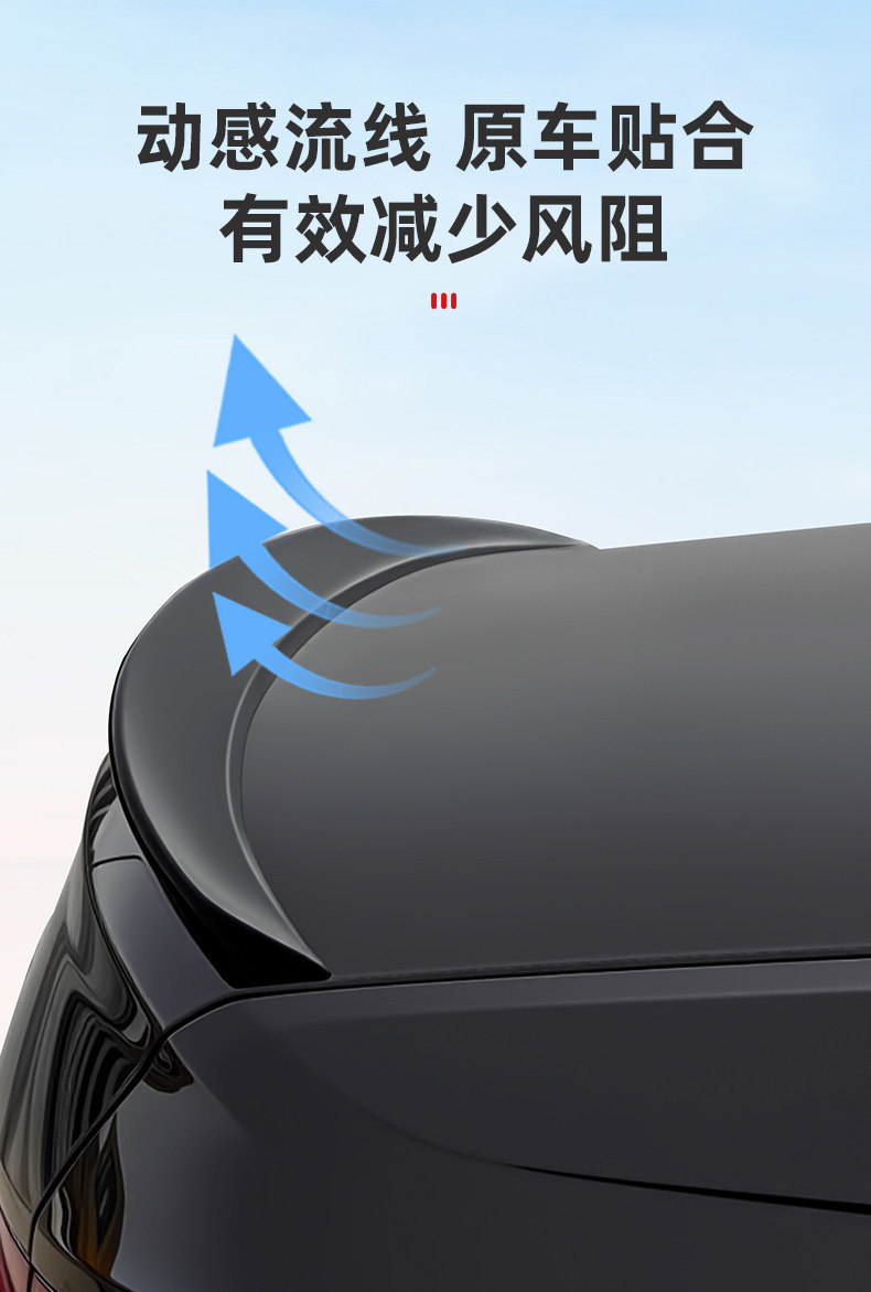 Suitable for Audi A6La7L Rear Wing Modification, Original Style A4La5 No-Drill Spoiler, Black Warrior Decorative Accessories