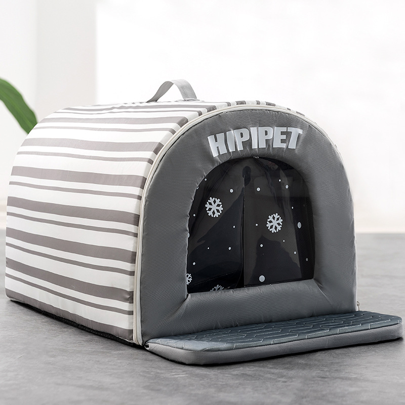 Perro de verano, nido de gato, enfriamiento, rayas frescas, casa curva, aire acondicionado, iglú, nido de perro, nido de mascotas, casa de aire acondicionado para gatos