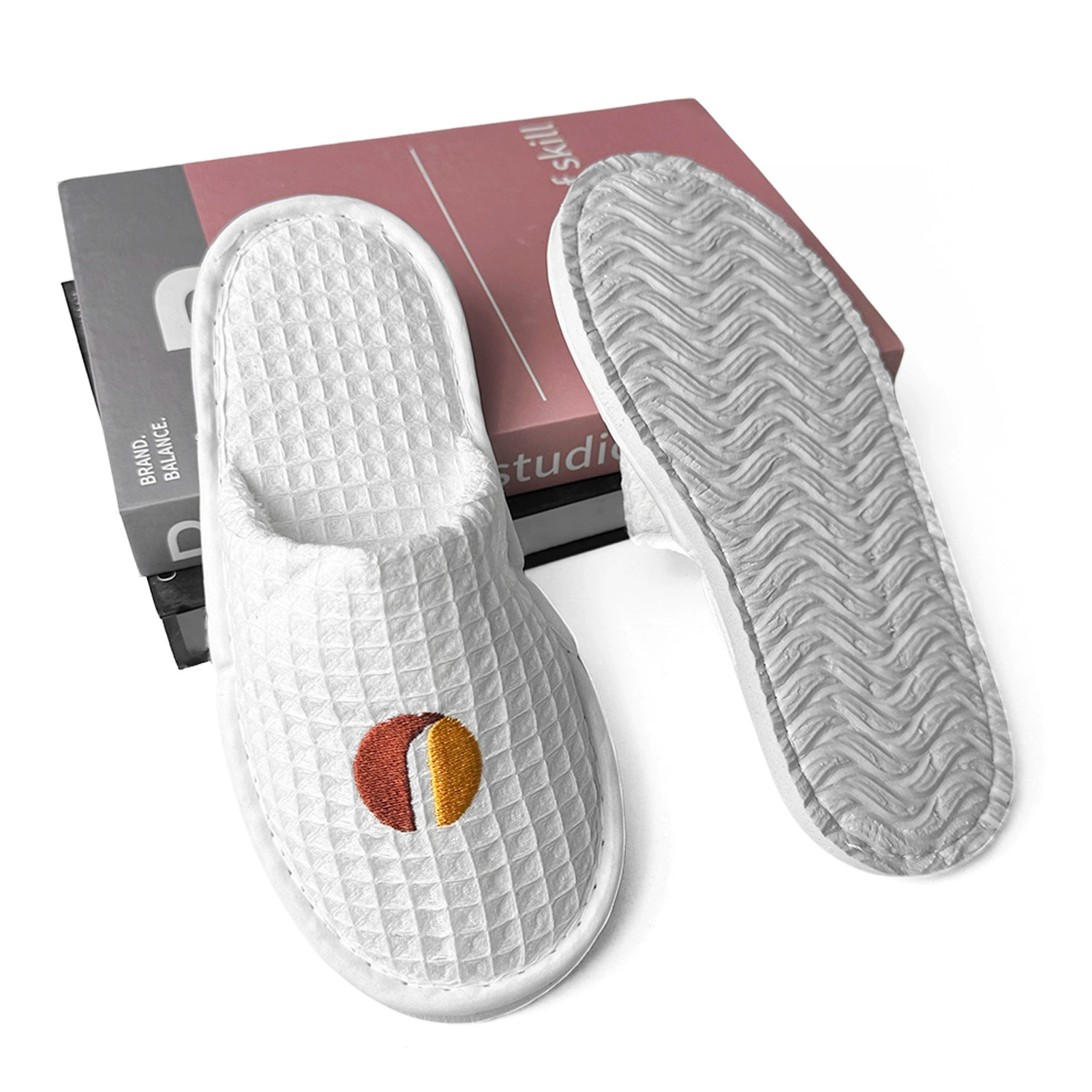 Одноразовые тапочки вафельные на толстой подошве детские Нескользящие домашние закрытые гостиничные проживание в семье гость гостеприимство путешествия самостоятельное вождение