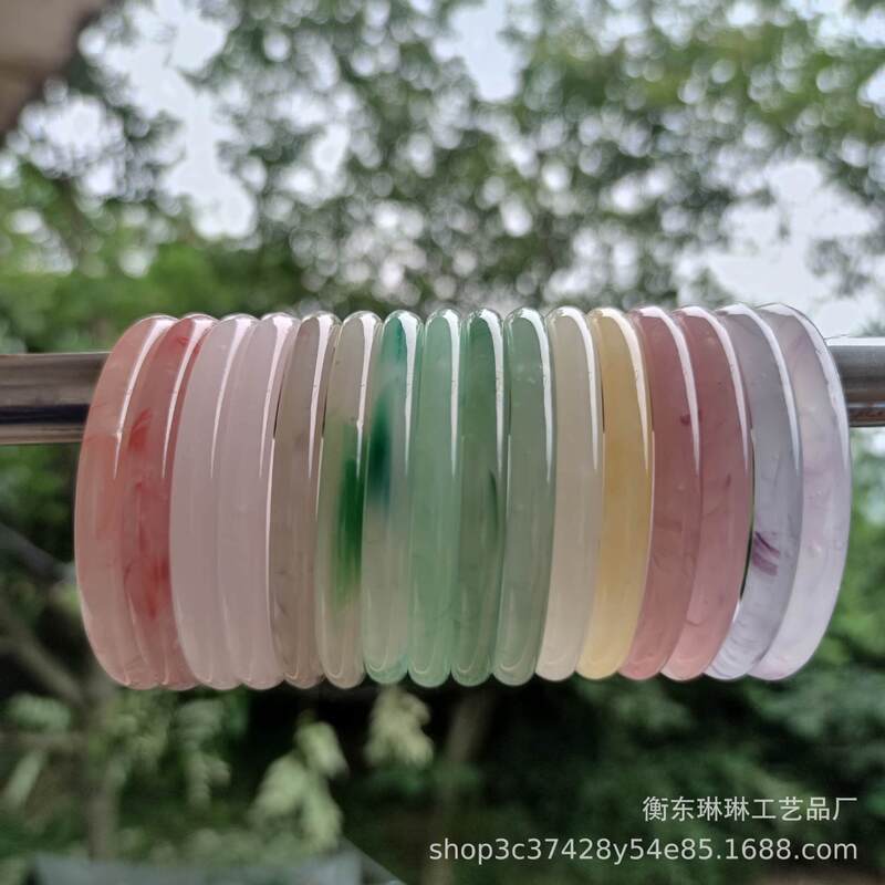 8mm inner diameter 60mm glass imitation jade beauty bracelet jingle bracelet floating flower bracelet imperial concubine bracelet