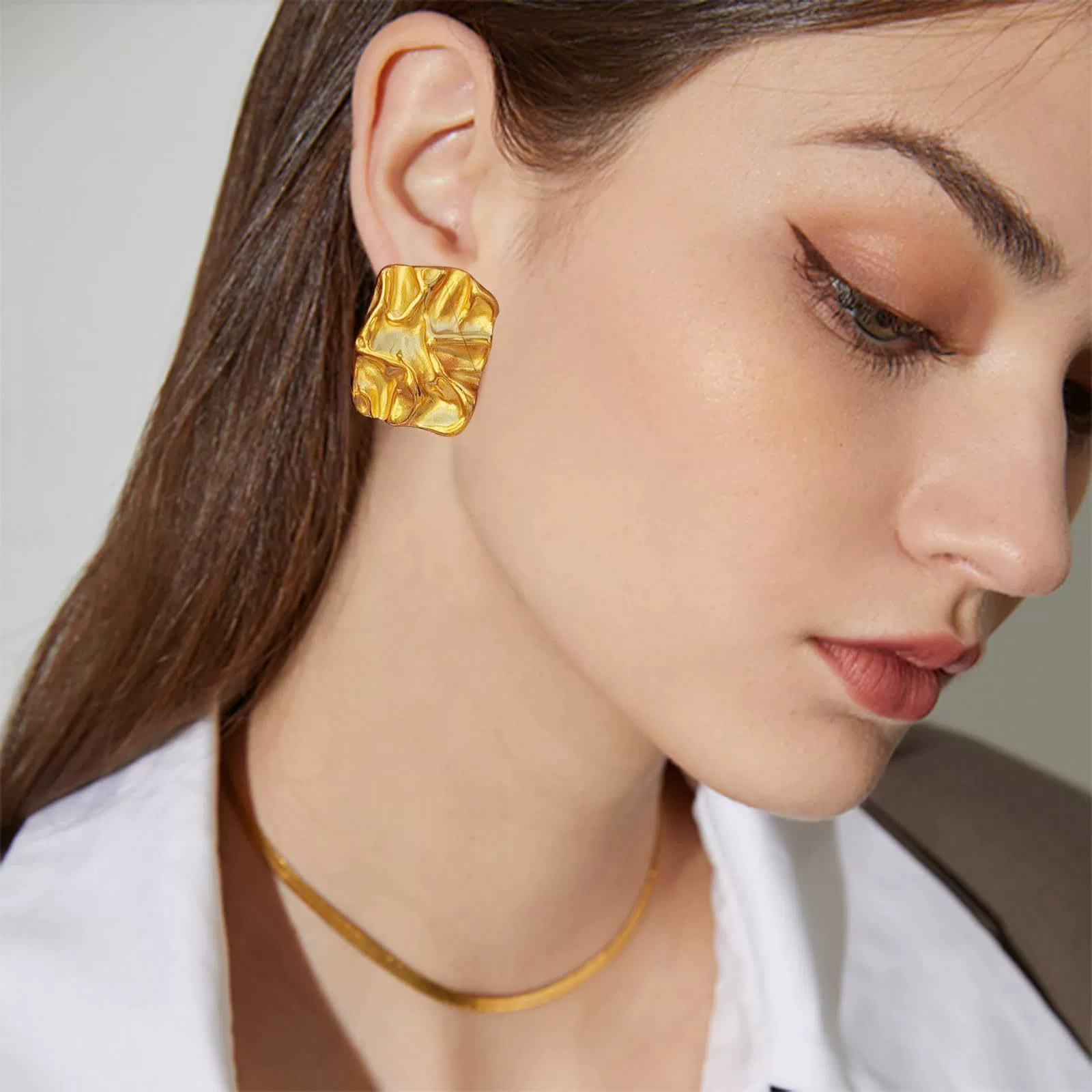 Европейские и американские трансграничные складки из титановой стали серьги-серьги из нержавеющей стали высокого качества