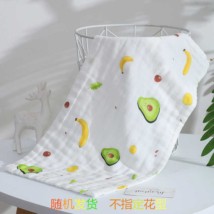 Six-layer encryption gauze printing baby towel children's face towel bubble cotton children's towel baby saliva towel