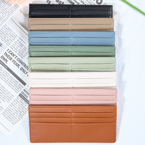 New wallet, card holder, integrated genuine leather wallet, multi-card slots, fashionable Japanese zipper coin purse, cross-border