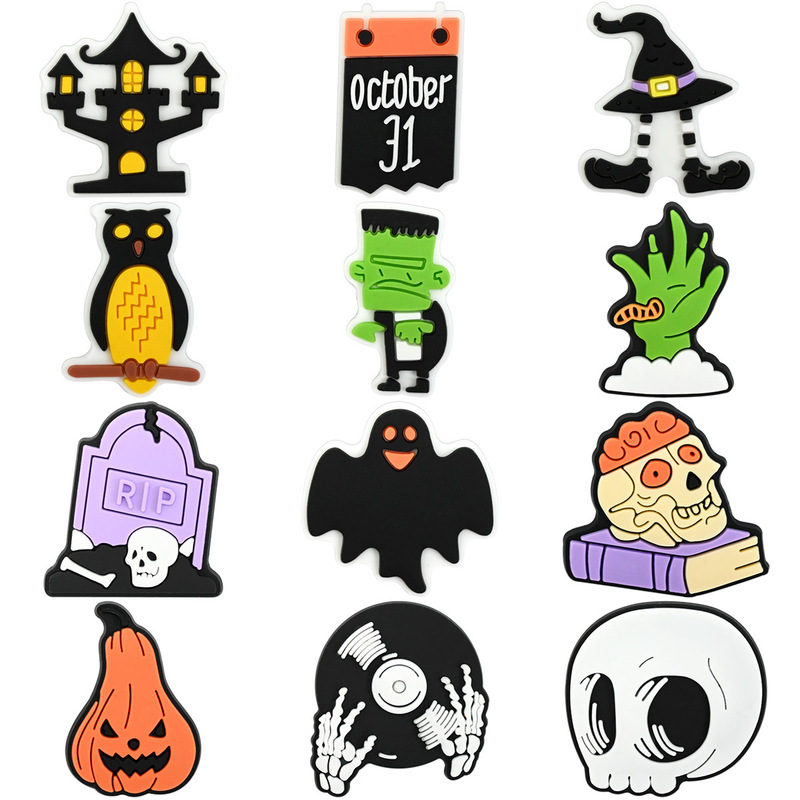 Halloween Pumpkin Shoe Charms, DIY Shoe Accessories, Stationery Box Decorations, Ghost House Skull Shoe Decorations Halloween Pumpkin Shoe Charms, DIY Shoe Accessories, Stationery Box Decorations, Ghost House Skull Shoe Decorations