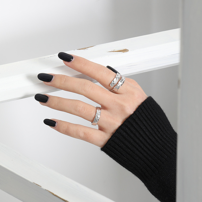 Geometric Pattern Women's Gender 925 Sterling Silver Geometric Open Rings 925 Sterling Silver Rings