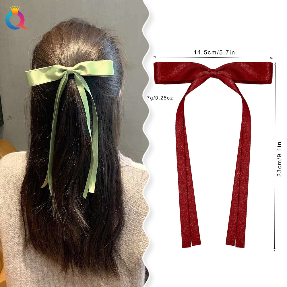 Qiyue Cross border Ribbon Tied Hair Clips, Bow Knots, Ribbon Hairpins, Sweet and Cute Side Duck Mouth Clips, Wholesale of Hair Accessories