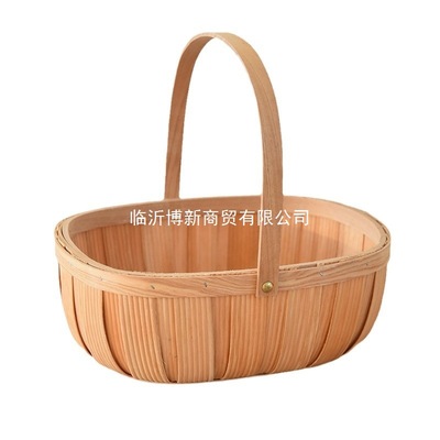 田园手提野餐水果篮编织送闺蜜坐月子鸡蛋插鲜花篮蔬菜收纳筐