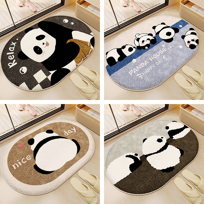 Cute non-slip doormat made of faux fur for home use