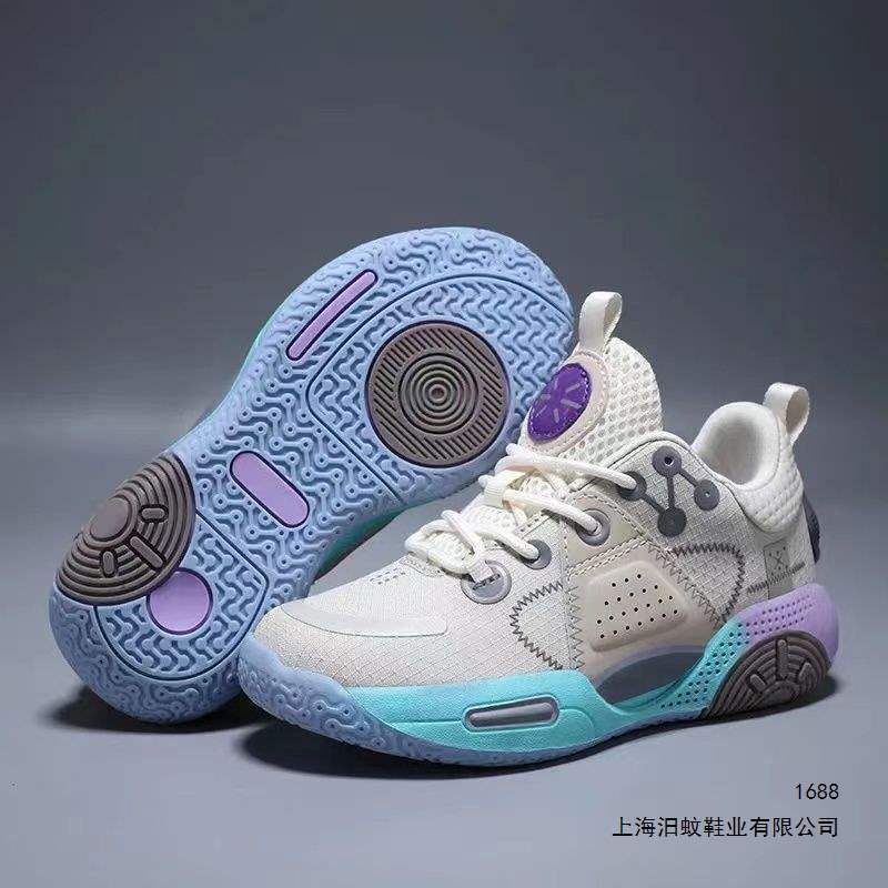 Children's Spring and Autumn Basketball Shoes, Slip-On Casual Sports Mesh Breathable Sneakers, White Shoes, Soft-Soled Lightweight Sports Shoes