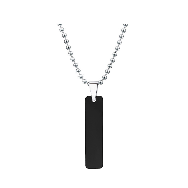 Daily Occasion 201 Stainless Steel Material Geometric, Customization Laser Engraving, Long Strip Pattern All Seasons Season Unisex Gender Wholesale Jewelry Basic Simple Style Geometric Customization Laser Engraving Long Strip 201 Stainless Steel Plating Pendant Necklace Ball Chain