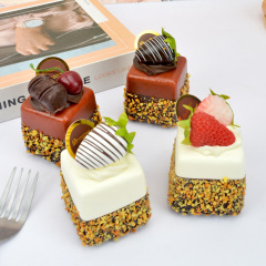6cm擬似チョコレートムースケーキ室展示家具装飾グルメ冷蔵庫貼付擬似食品