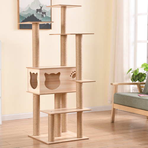 Cat tree luxury wooden cat bed wholesale pet bed cat room Zhengding factory cat scratcher cat house cat paradise dropshipping