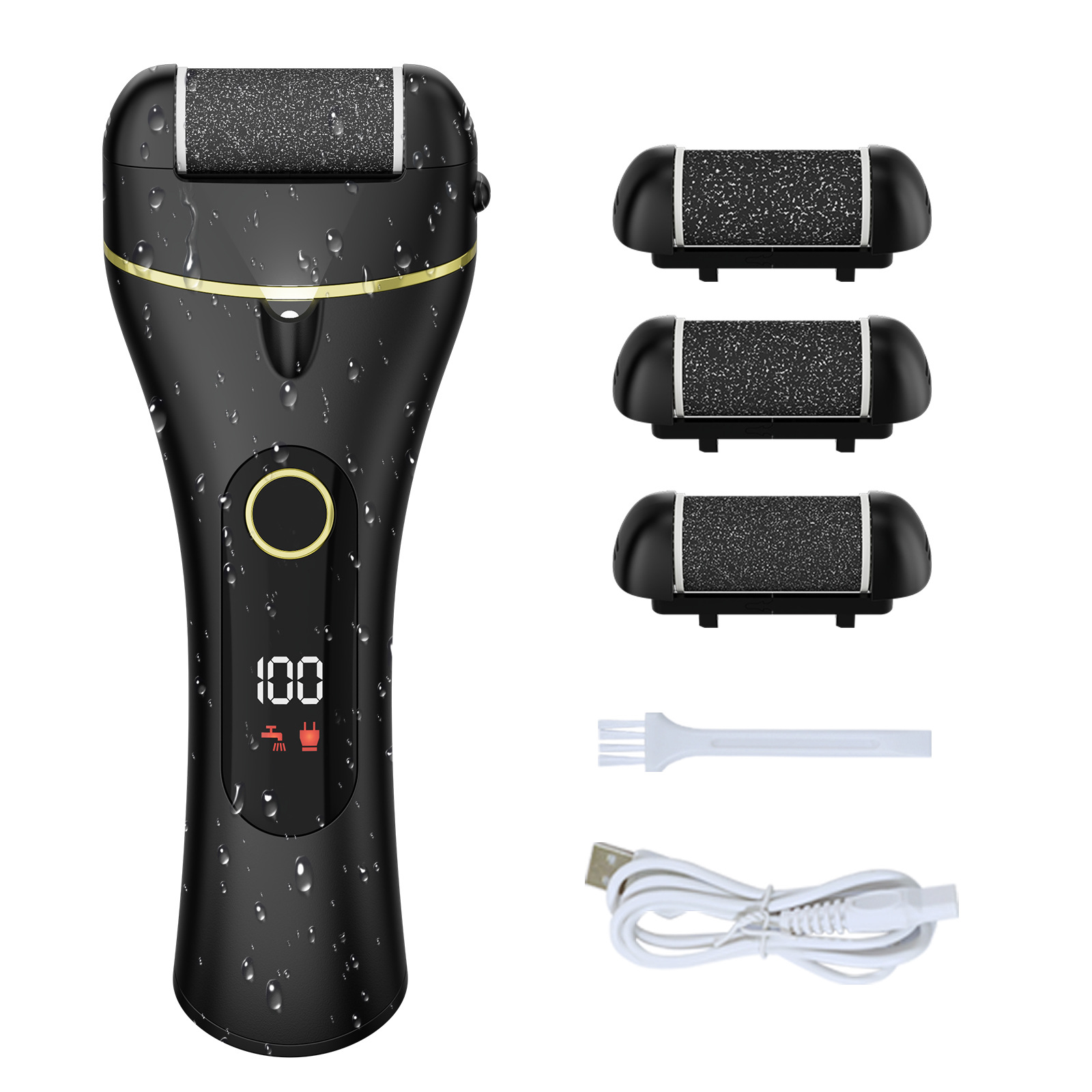 Electric Foot File Type C 3 Speed Digital Display Rechargeable Trimmer Set for Removing Dead Skin And Calluses Washable_voghion.com