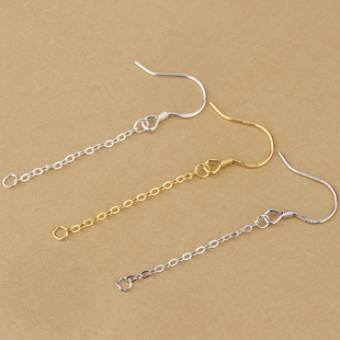 Sterling Silver S925 Sterling Silver Ear Hook Wire DIY Accessories Earring Extension Cord Accessories Cross Chain Tassel Earrings