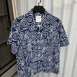 夏季日系复古波西米亚风男士时尚衬衫宽松休闲古巴沙滩短袖衬衣男