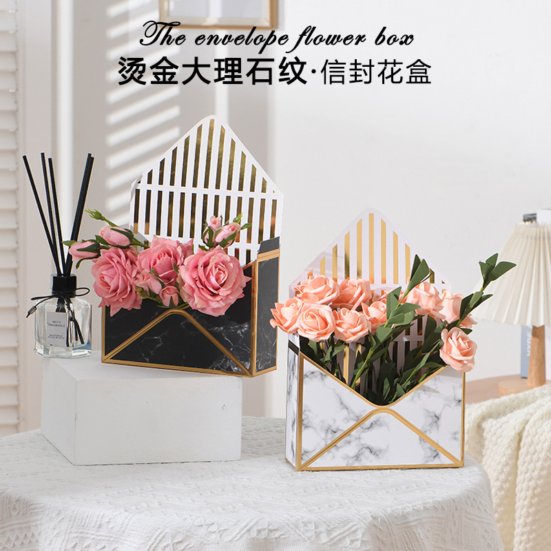 信封花盒创意纸质礼盒鲜花礼品盒折叠手捧花束信封盒抱抱花盒批发