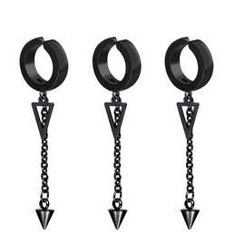 韩系多巴胺银针耳饰男不易过敏耳环不锈钢耳夹三角形耳钉个性精致