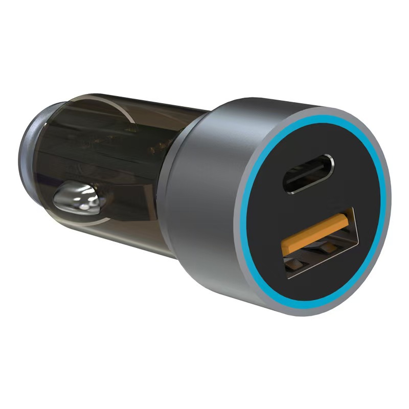 Car Charger Digital Display Multi-Port 4Usb One to Four Fast Charging Car Cigarette Lighter Pd Mobile Phone Charging Head Cable Set