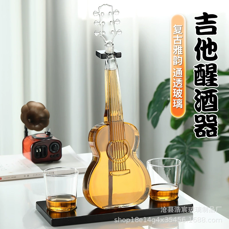 Декантер из высококачественного боросиликатного стекла в форме гитары, декантер в форме скрипки, бутылка для виски, бутылка для красного вина