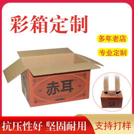 五层加厚彩色瓦楞纸箱定制水果啤酒橙子跨境打包箱快递箱折叠纸箱