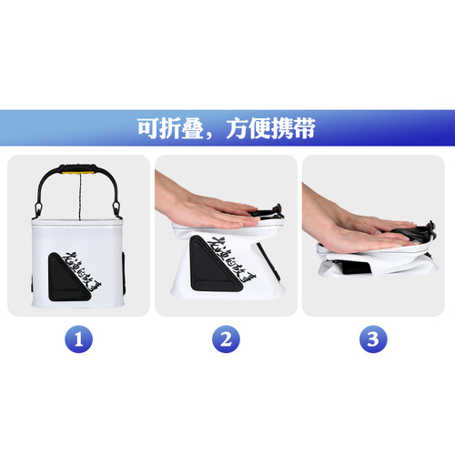 Fishing small square bucket EVA bucket Square fishing bucket with net Foldable portable bucket Car bucket