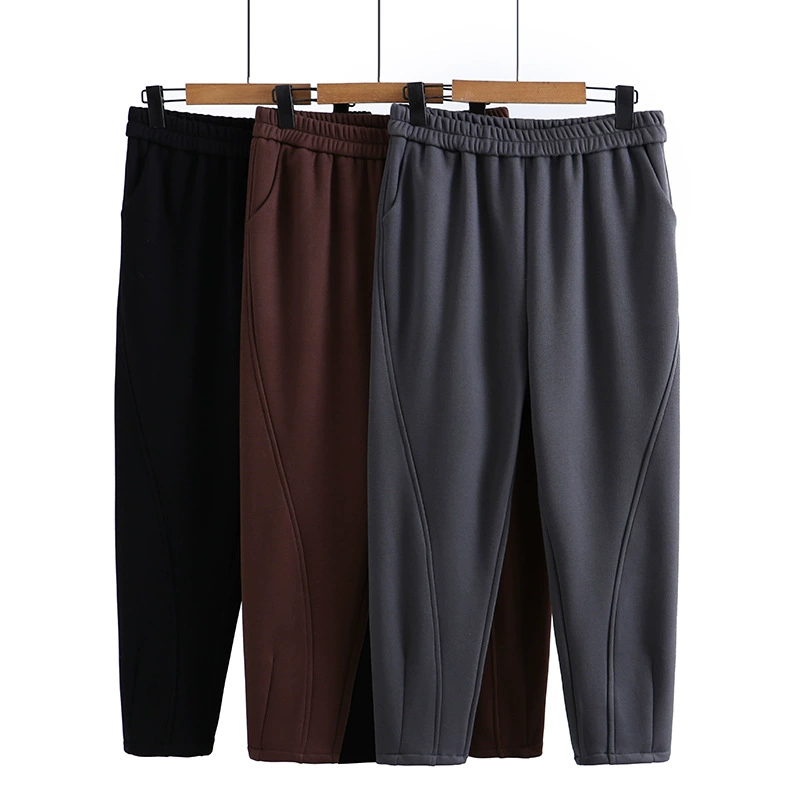 2022 зимние кашемировые брюки больших размеров женские брюки с высокой талией повседневные брюки пухлые брюки для девочек тонкие повседневные брюки спортивные Joker 216