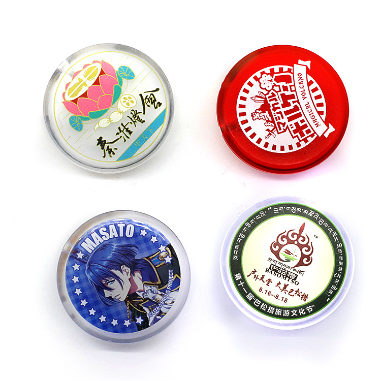 Acrílico redondo luminoso insignia LED publicidad insignia deportes al aire libre fiesta Festival PS luz intermitente insignia regalo