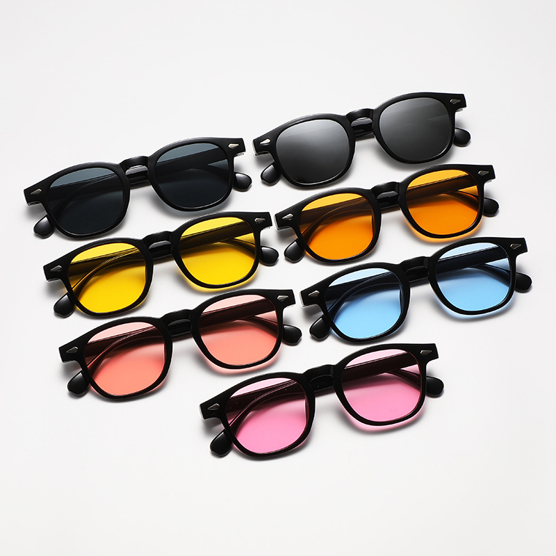 New European And American Retro Round Frame Rice Nail Sunglasses For Men Popular Sunglasses Trendy UV Resistant Sunglasses_voghion.com