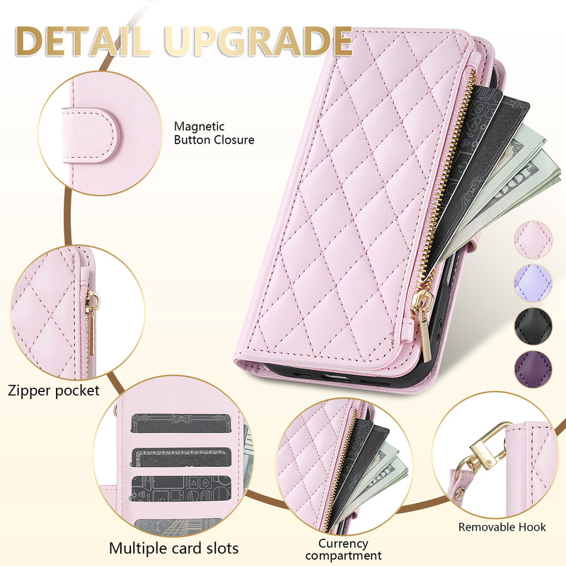 Suitable for Iphone16E15Promax14Plus Small Fragrance Zipper Mobile Phone Leather Case Flip Shell Apple 1312 Suitable for Iphone16E15Promax14Plus Small Fragrance Zipper Mobile Phone Leather Case Flip Shell Apple 1312