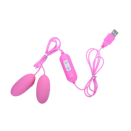 USB variable frequency single jump double vibrator remote control double vibration in-line charging vibrator adult sex toys wholesale