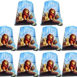 狮子王辛巴主题无纺布束口袋抽绳礼品袋装玩具外贸新款儿童收纳袋