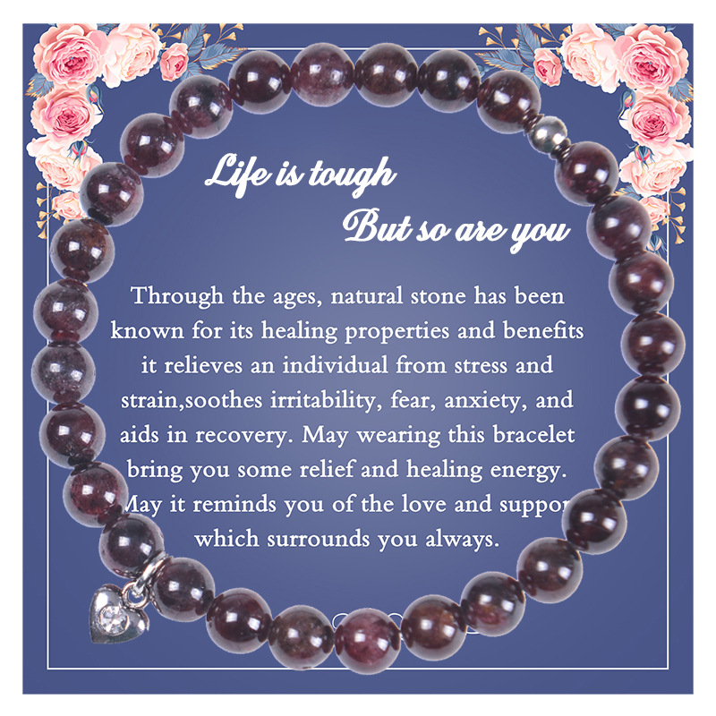 Fashion Heart Shape natural stone Agate Beaded Bracelets 1 Piece